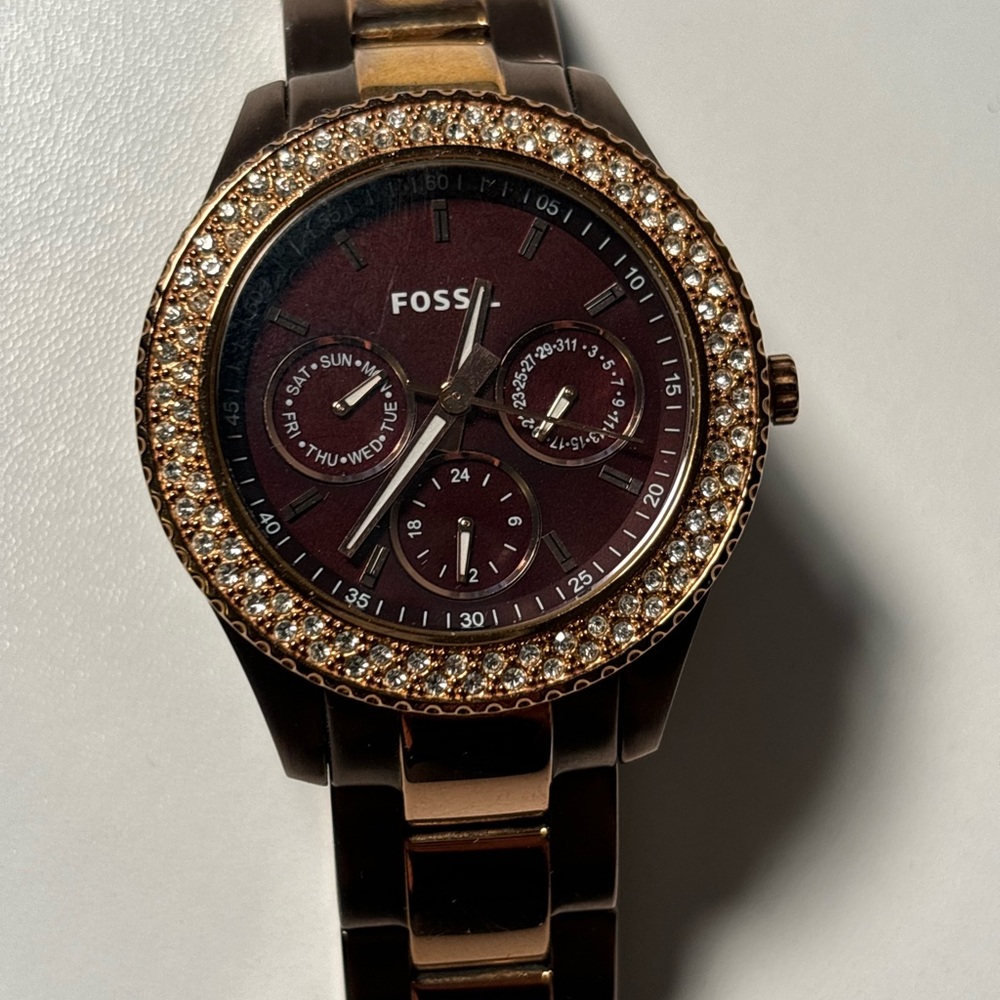 Brown & Gold Fossil Watch